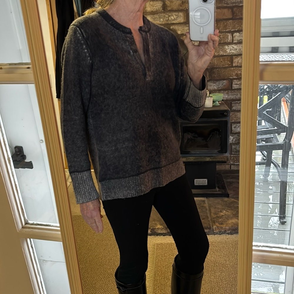 360 Cashmere Charcoal Gray Women's Sweater
